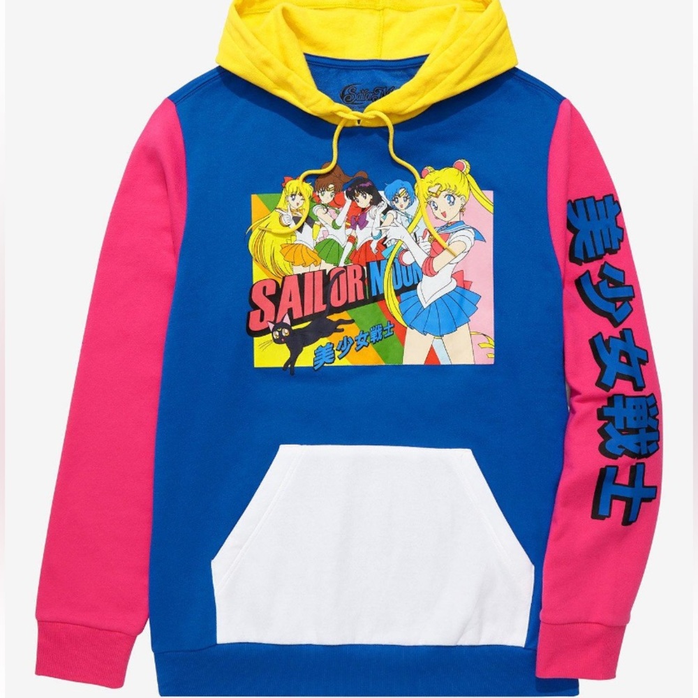 Unisex Pretty‎ Guardian Sailor Moon Sailor Guardians Group Color Block Hoodie